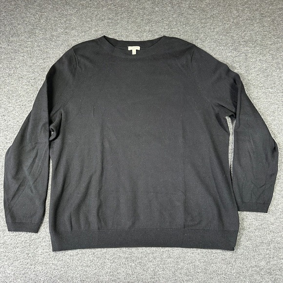 Talbots Wool Blend Sweater Womens Plus 2X Black Long Sleeve - Picture 1 of 8